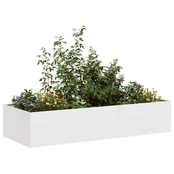 vidaXL Pflanzgef&auml;&szlig; Wei&szlig; 200x80x40 cm Stahl