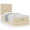 vidaXL Ottoman-Bett mit Matratze Creme 80x200 cm Stoff