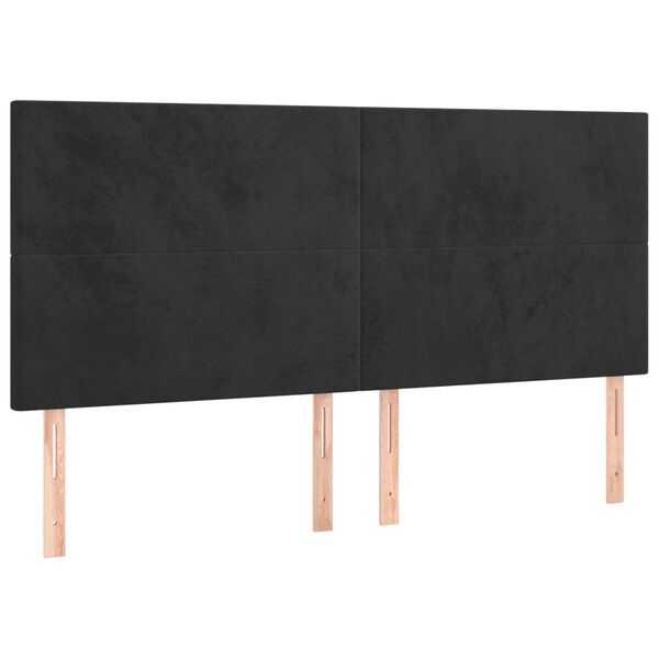vidaXL Kopfteil Schwarz 180x5x118/128 cm Samt