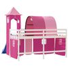 vidaXL Kinderhochbett mit Turm Rosa 80x200 cm Massivholz Kiefer