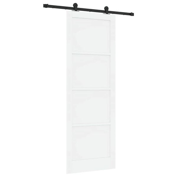 vidaXL Schiebet&uuml;r ORKDAL Wei&szlig; 83 x 232 cm Massives Kiefernholz