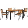 vidaXL Garten Essgruppe 5 pcs Schwarz Poly-Rattan