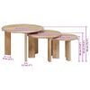 vidaXL Nesting-Couchtische 3 pcs Schwarz Massivholz Mango