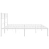vidaXL Bettgestell mit Kopfteil Metall Wei&szlig; 193x203 cm
