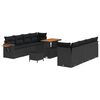 vidaXL Gartensofa-set mit Kissen 11 pcs Schwarz