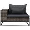 vidaXL 2-tlg. Garten-Sofagarnitur mit Auflagen Poly Rattan Grau