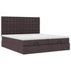 vidaXL Ottoman-Bett mit Matratzen & LEDs Dunkelbraun 180x200 cm Stoff