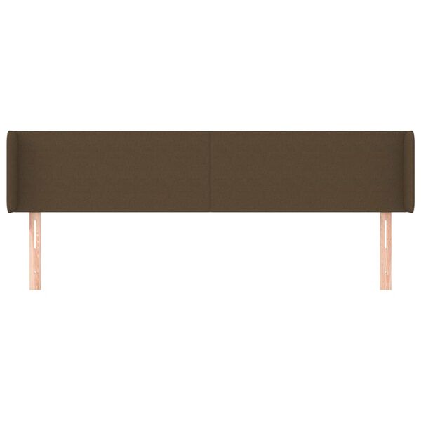 vidaXL Kopfteil mit Ohren Dunkelbraun 163x16x78/88 cm Stoff