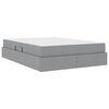 vidaXL Aufbewahrungsbett mit Matratze Hellgrau 140 x 200 cm Polyester