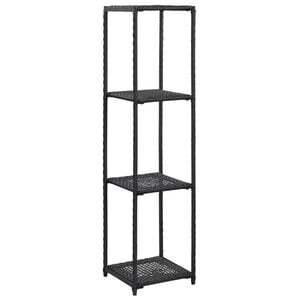vidaXL Regal Schwarz 30x30x120 cm Poly Rattan