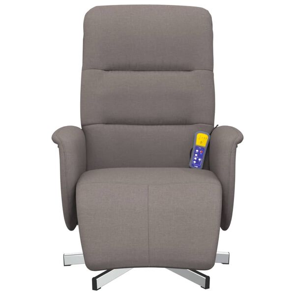 vidaXL Massagesessel mit Fu&szlig;teil Taupe Stoff