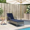 vidaXL | Sonnenliege | mit Kissen Grau 63 x 200 x 81 cm Poly-Rattan
