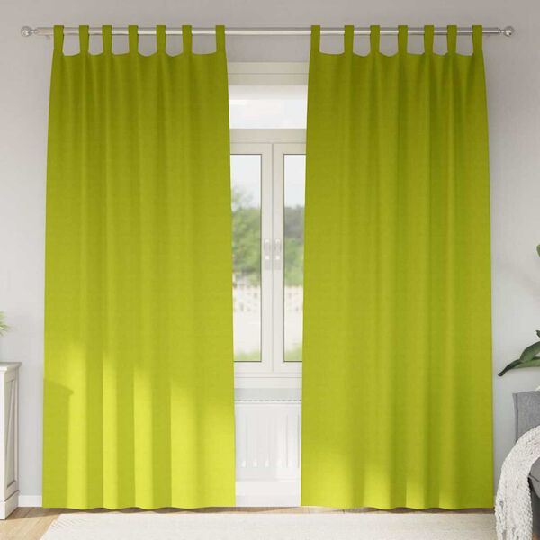 vidaXL Verdunkelungs-Vorh&auml;nge mit Ringen 2 pcs Gr&uuml;n 225 x 140 cm