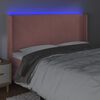 vidaXL LED Kopfteil Rosa 203x16x118/128 cm Samt