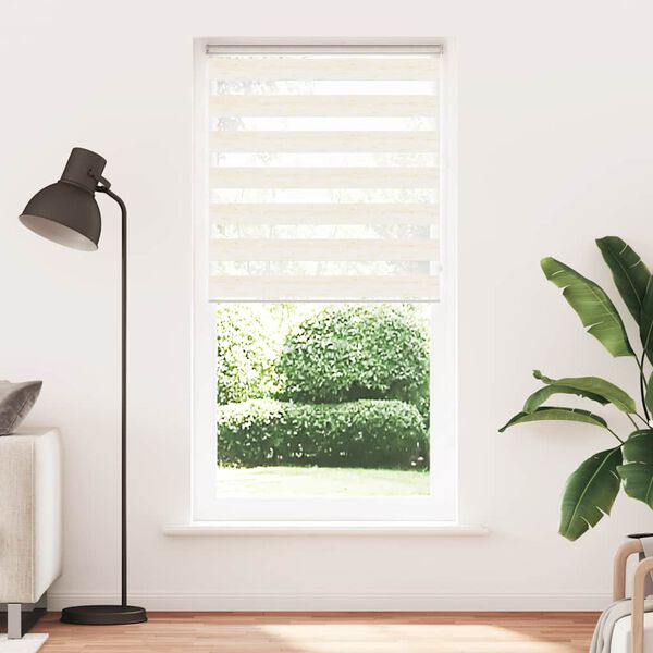 vidaXL Doppelrollo Marmorbeige 105x230cm Stoffbreite 100,9 cm Polyester