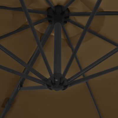 vidaXL Ampelschirm mit Stahlmast Taupe 300 cm