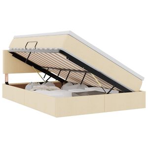 vidaXL Aufbewahrungsbett mit Matratze Creme 140 x 200 cm Holzwerkstoff