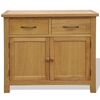 vidaXL Sideboard 90x33,5x83 cm Massivholz Eiche