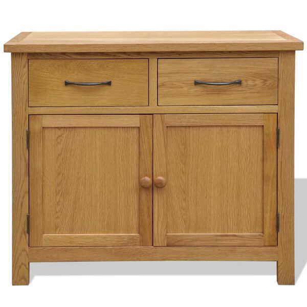 vidaXL Sideboard 90x33,5x83 cm Massivholz Eiche