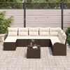 vidaXL Garten-Sofa-Set mit Kissen 9 pcs Braun Poly Rattan