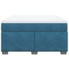 vidaXL Boxspringbett mit Matratze Dunkelblau 140x190 cm Samt