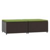 vidaXL Gartenhocker mit Kissen 2 Stk. Braun Poly Rattan