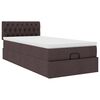 vidaXL Ottoman-Bett mit Matratze & LEDs Dunkelbraun 100x200 cm Stoff