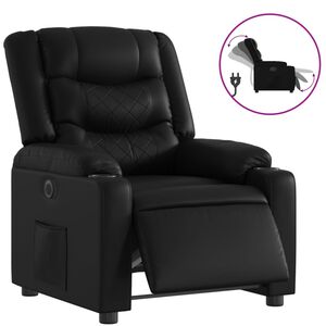 vidaXL Relaxsessel Elektrisch Schwarz Kunstleder