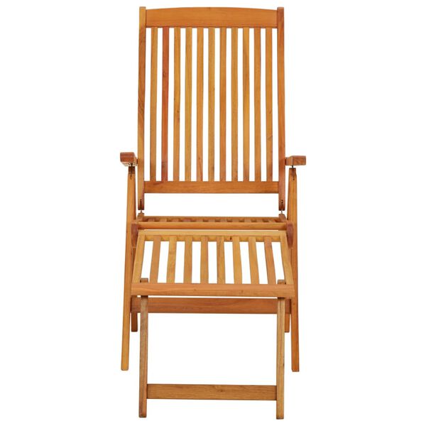 vidaXL Klappbare Gartenst&uuml;hle mit Fu&szlig;st&uuml;tzen 2 Stk. Eukalyptusholz