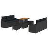 vidaXL Garten-Sofa-Set 9 Stk. 8-Sitzanzahl Schwarz