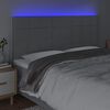 vidaXL LED Kopfteil Hellgrau 200x5x118/128 cm Stoff