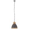 vidaXL H&auml;ngelampe Industrie-Stil Grau Eisen & Massivholz 46 cm E27