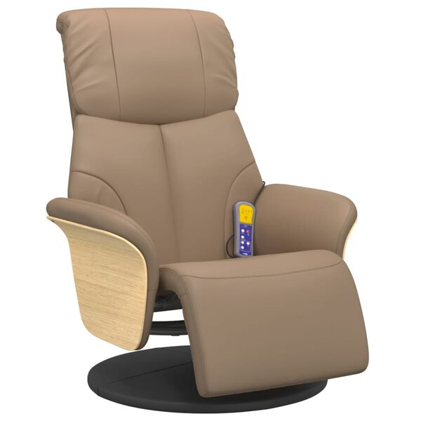 vidaXL Massagesessel mit Fu&szlig;teil Cappuccino-Braun Kunstleder