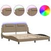 vidaXL Bettgestell "Viana" mit LED ohne Matratze Cappuccino-Braun 180x200 cm