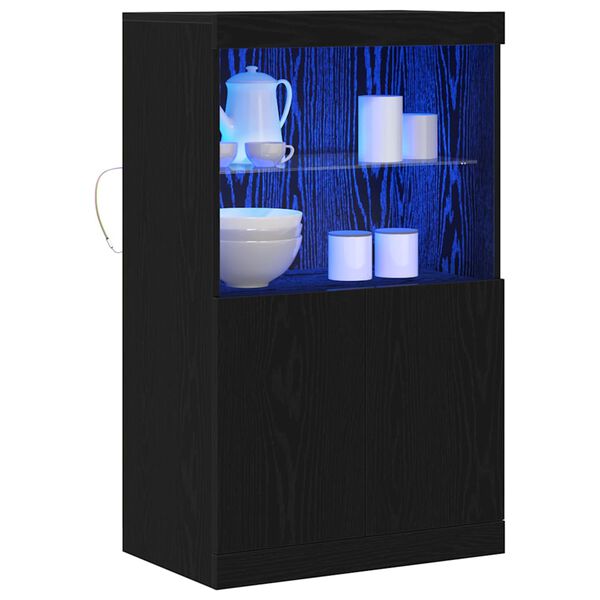 vidaXL LED-Sideboard Schwarz 60 x 37 x 100 cm Holzwerkstoff