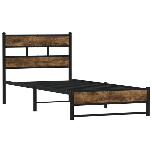 vidaXL Metallbett ohne Matratze R&auml;uchereiche 100x190 cm