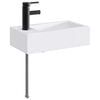 vidaXL Waschbecken mit Wasserhahn und Abfluss Matt Schwarz