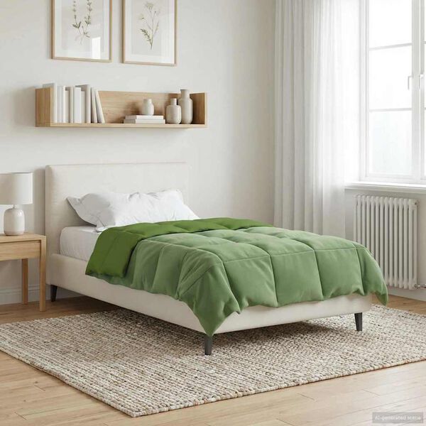 vidaXL Sommerdecke Gepolstert Gr&uuml;n 140 x 220 cm Mikrofaser