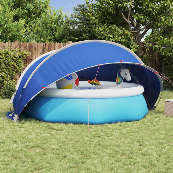 vidaXL Pool-Dome Blau 405 x 405 x 192 cm