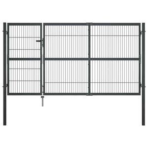 vidaXL Gartentor mit Pfosten Stahl 350&times;140 cm Anthrazit