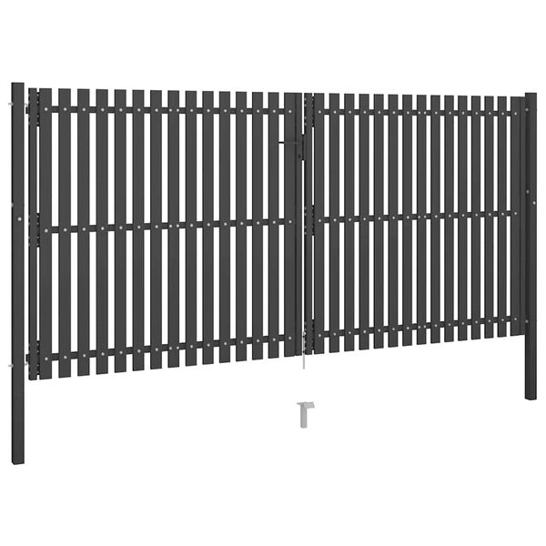 vidaXL Gartentor aus Stahl 400 x 175 cm Anthrazit