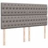 vidaXL Boxspringbett mit Matratze Taupe 200x200 cm Stoff