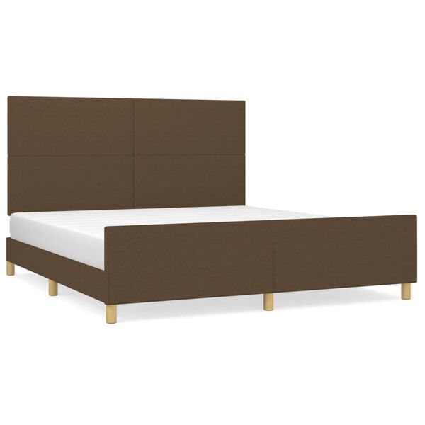 vidaXL Bettgestell ohne Matratze Dunkelbraun 160x200 cm Stoff