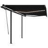 vidaXL Markise Manuell Einziehbar mit LED 3x2,5 m Anthrazit