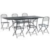 vidaXL Garten Essgruppe 7 pcs Anthrazit 212 x 90 x 76 cm