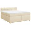 vidaXL Boxspringbett mit Matratze Creme 180x200 cm Stoff
