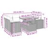 vidaXL 7-tlg. Garten-Sofagarnitur mit Kissen Grau Poly Rattan