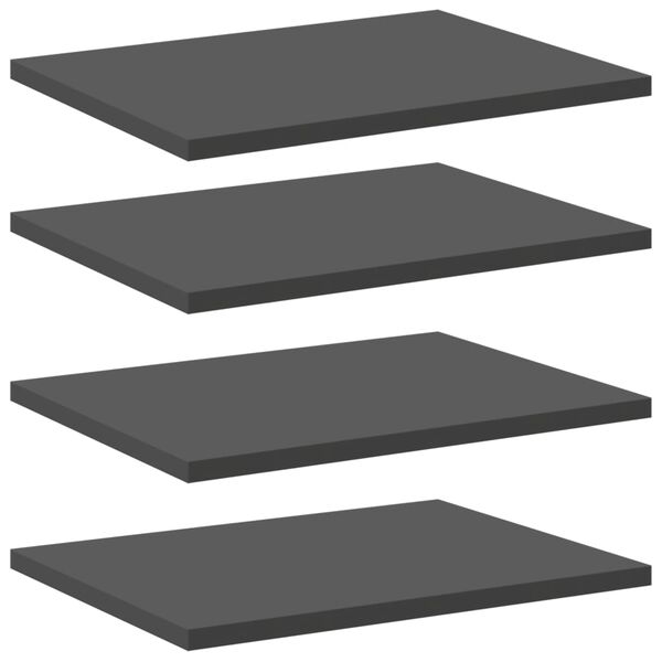 vidaXL B&uuml;cherregal-Bretter 4 Stk. Grau 40x30x1,5 cm Holzwerkstoff