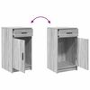 vidaXL Schminktisch mit Spiegelbeleuchtung 3 pcs Grau Holzwerkstoff