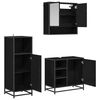 vidaXL Badezimmerm&ouml;bel-Set 3 pcs Schwarz Eichen-Optik Holzwerkstoff